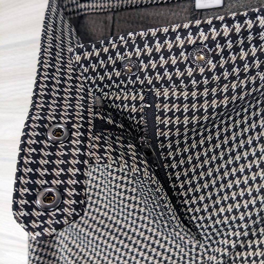 H&M Front Zip Houndstooth Pattern Trouser Pants 8 - Picture 4 of 8